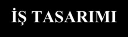 İŞ TASARIMI İş tasarımı iş ve insan unsurlarını en uygun biçimde birleştirmek amacıyla işin içeriğinin, işe ilişkin ödüllerin ve işin niteliklerinin çeşitli şekillerde