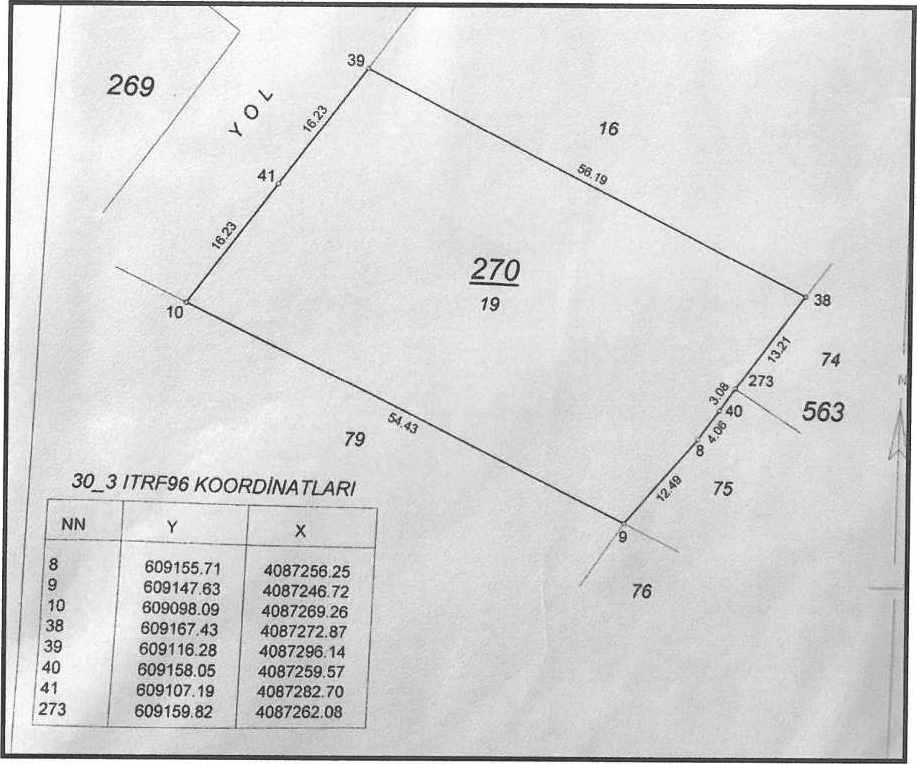 Şekil 3: Kadastral Durum 5. PLANLAMA KARARLARI Taşağı 1Mahallesi içerisinde Taşağıl Anadolu Lisesi, Taşağıl Ortaokulu, Yavuz Sultan Selim İmam Hatip Ortaokulu ve Taşağıl İlkokulu yer almaktadır.