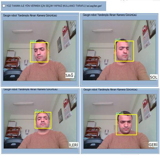 kamera yüz tanıma ve robot kamerası yüz tanıma şeklindedir.