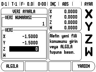 Veri noktaları, bir aletle bir iş parçasının kenarlarına sırayla dokunularak ve