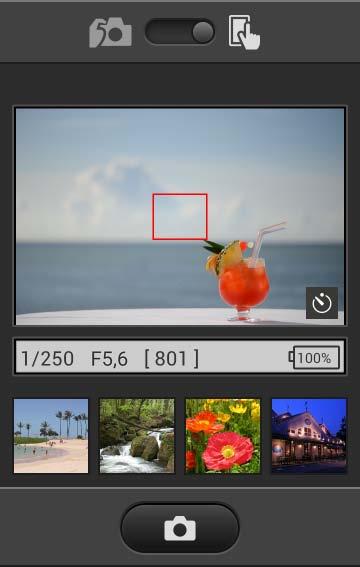B 42 A Uzak Çekim Ekranı Mod seçimi (yalnızca D3200): Fotoğraf çekim modunu seçmek için öğesine dokunun (sayfa 43). Ayarlar: Aşağıdaki çekimle ilgili seçenekere akıllı cihaz menüsünden erişilebilir.