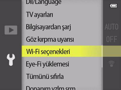 D 98 Dahili Wi-Fi Özelliğine Sahip Fotoğraf Makineleri Kablosuz güvenliği fotoğraf makinesi Wi-Fi seçenekleri menüsünden veya ayarlar menüsündeki Wi-Fi seçenekleri öğesini kullanarak