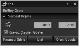 Resimleri Kesme Görüntülerden istenmeyen alanları kesmek için, araç çubuğundaki düğmesine tıklayın.