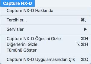 Menü Kılavuzu Capture NX-D Menüsü (Yalnızca Mac) Capture NX-D Hakkında: Ürün sürüm numarasını görüntüleyin. Tercihler: Capture NX-D tercihler iletişimini açın (sayfa 51).