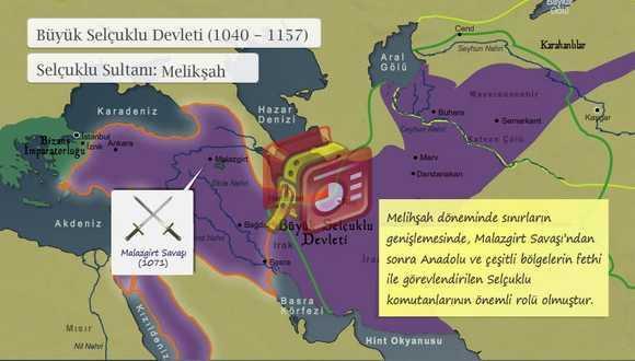MELİKŞAH DÖNEMİ Sultan Alp Arslan, 1072 de ölünce Büyük Selçuklu Devleti nin başına oğlu Sultan Melikşah