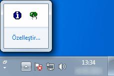Bölüm 8 Bildirim alanındaki işaretine tıkladığınızda açılan menüde Software Operation Panel'in simgesi görüntülenir.