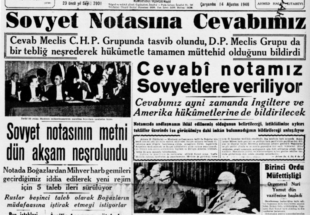44 7 Haziran 1945 günü yeni anlaşmanın koşullarını belirlemek üzere başlatılan görüşmelerde Molotov, "1921 Kars Antlaşması"nın iptalini (Kars ve Ardahan'ın Sovyetler Birliği'ne verilmesini),