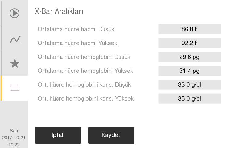 Menüsü (1) Cihaz Kimliği Ayarları Yüksek Rakım Ayarları Gelişmiş Ayarlar Menüsü (2)