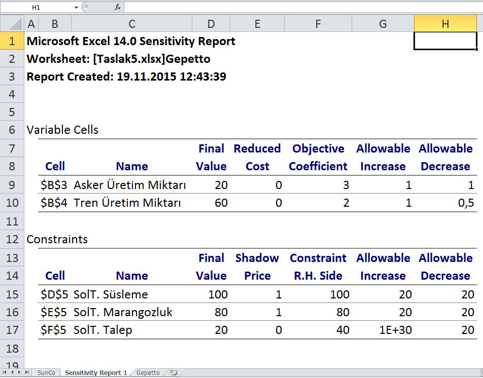 Ve Excel Çalışma Kitabı na yeni