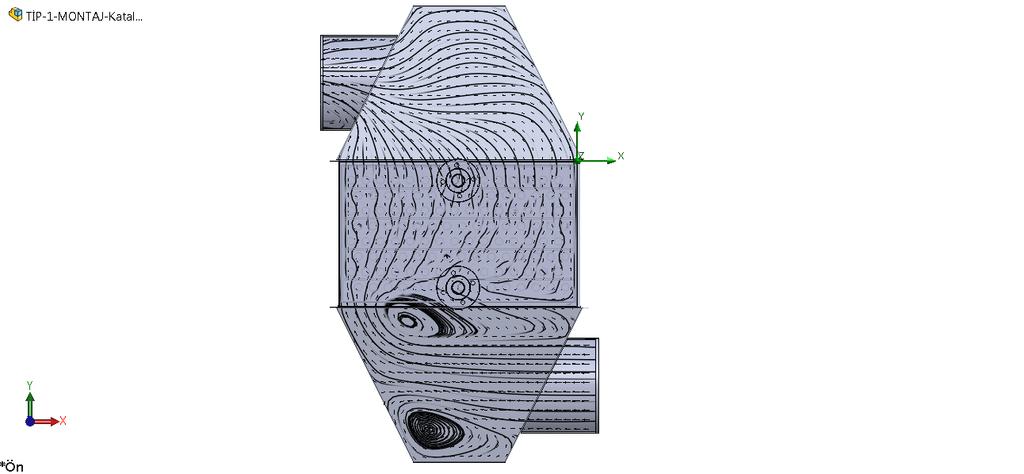 ΔT ( C) Şekil 4.8. N1 Ekonomizer gaz tarafı akım çizgileri N1Ekonomizeringaz hızı sıcaklık farkı değişim grafiği Şekil 4.9 da, gaz hızı basınç farkı değişim grafiği Şekil 4.