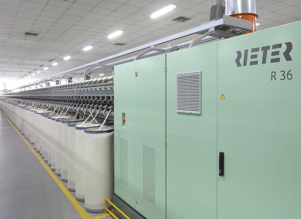 BAŞARI HIKAYELERI Çeşitli Karışımlardan En İyi İplik Kalitesi Uygulamada başarı gösteren R 36 open end iplik makinası Rieter'in müşterisi Shangshui Xianghu Textile, harman hallaçtan ve taraktan gelen