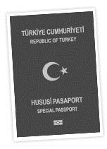Tekst 11 E-Konsolosluk Pasaportlar Başvuru Şartları Umuma Mahsus Pasaportlar Hizmet Pasaportu, Hususi veya Diplomatik Pasaport başvurusu için 5682 sayılı Pasaport Kanunu nda belirtilen şartları