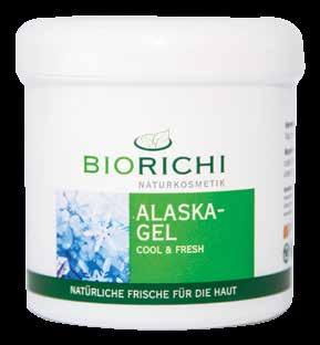 wellness 4007 Biorichi Alaska Jel 250 ml İçindeki okaliptüs ve mentol sayesinde vücudunuzu ferahlatır ve serinlik verir. Cilde soğuk etkisi sayesiyle bakım yapar.
