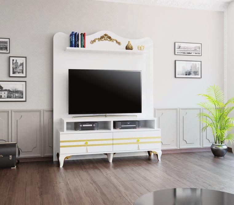 SIENA 130 U TV ÜNİTESİ 8311-130-U SİENA U KÜÇÜK / SMALL 130 cm 50" Çekmece Drawers Temizliği Kolaylaştıran Yu ksek Ayak BENZER ÜRÜNLER SIMILAR PRODUCTS 8311-208-U