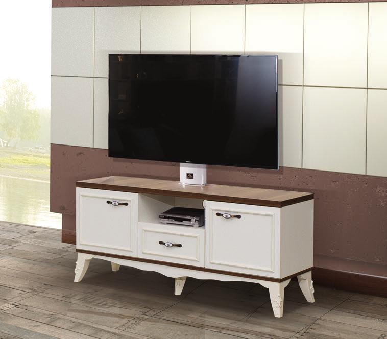 43 16 COUNTRY 130 S TV SEHPASI 7911-130-S CONTRY S 130 cm 50" Çelik Gövde Steel Body Kapak Cover Çekmece Drawers Temizliği Kolaylaştıran Yu ksek Ayak Bu tu n modellerde gövdeli ve gövdesiz tercih