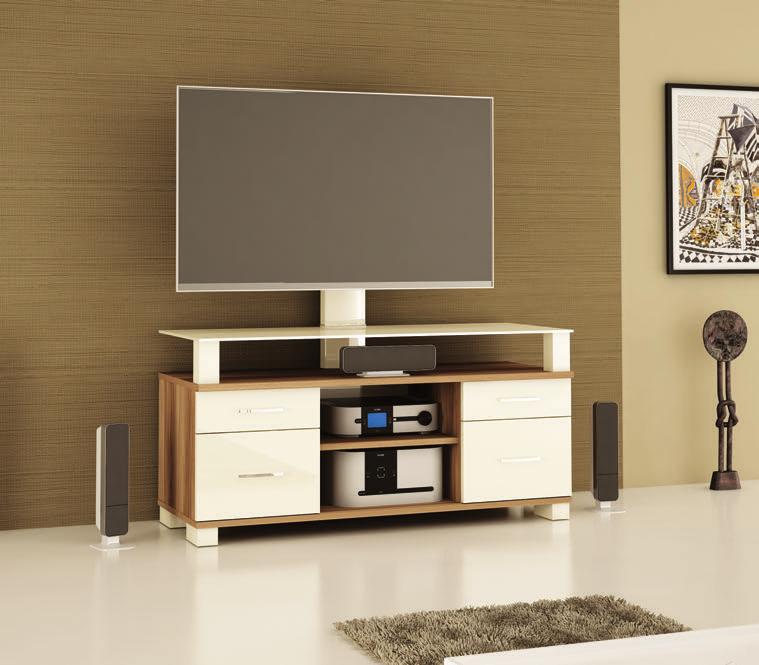 GRAND 110 S TV SEHPASI Ürün Kodu 2551-110-S GRAND 110 cm 46" Çelik Gövde Steel Body Çekmece Drawers