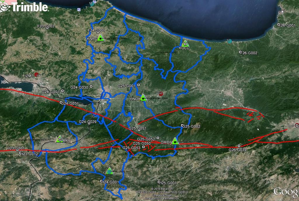 SASKİ GNSS Tüm hesaplar ölçü epoğunda gerçekleştirilmiştir. Bu amaçla TUSAGA-AKTİF noktaları mevcut hızları kullanılarak 2005.0 epokundan 2016.42 epoğuna kaydırılmıştır.