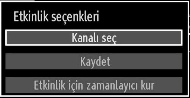 ALTYAZI: Çeşit Seç menüsünü görüntülemek için SUBTITLE tuşuna basın. Bu özelliği kullanarak program kılavuz veritabanını çeşide uygun olarak arayabilirsiniz.