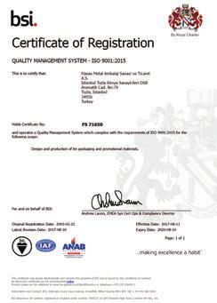 ISO 9001:2015 Since 2002, our company has adopted the world standards of ISO 9001 Quality Management System and has undertaken it as a mission to maintain continuous development for the sake of