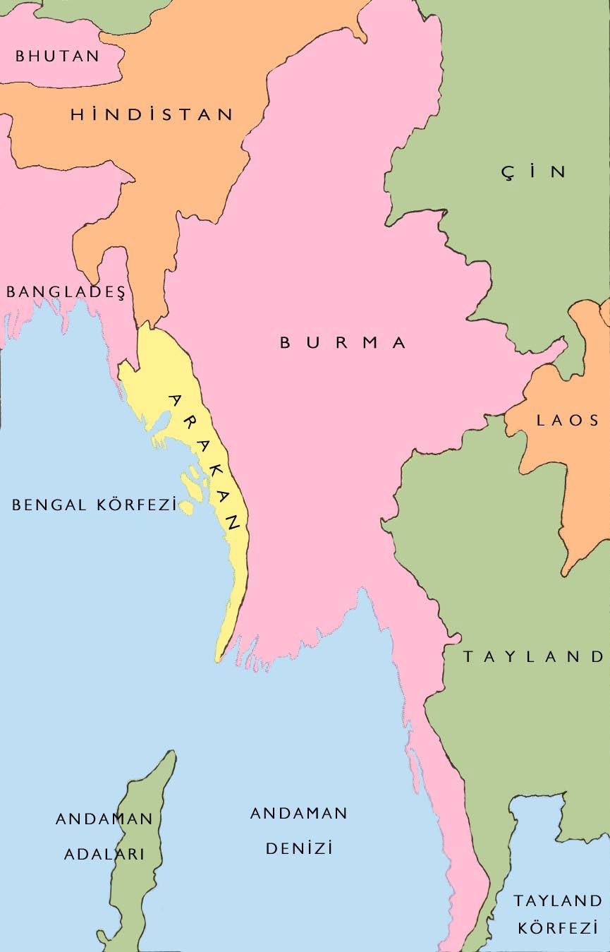 2 ARAKAN RAPORU Tarihî Arka Plan doğrultusunda 50.000 km2 lik bir yüz ölçümü olan Arakan, köklü bir tarihî mirasa sahiptir. 1. yüzyılda Dhanyavadi Krallığı, 3.