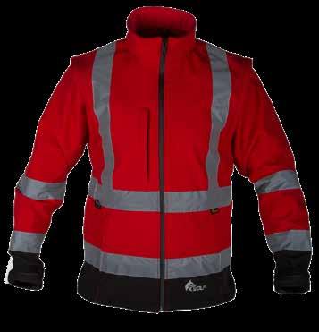 The sleeves with reflectors can be removed, Softshell Coat (Jacket) is produced with Softshell. Removable sleeves are reversible. A polar fleece option is available.