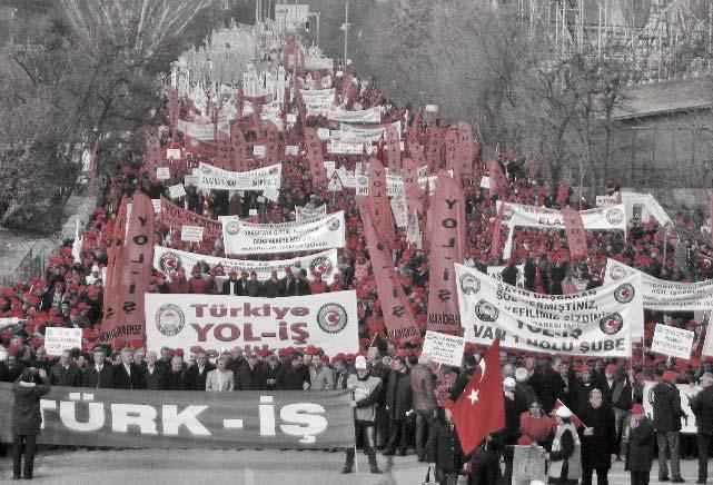 İŞÇİ HAREKETİNDEN İşçiler Hakları İçin Mücadele Etmeye Devam Ediyorlar Türk-İş ten Kölelik Düzenine Son mitingi Türk-İş, 15 Şubatta Ankara da Kölelik Düzenine Son, Taşeronlaşmaya, Örgütsüzlüğe,