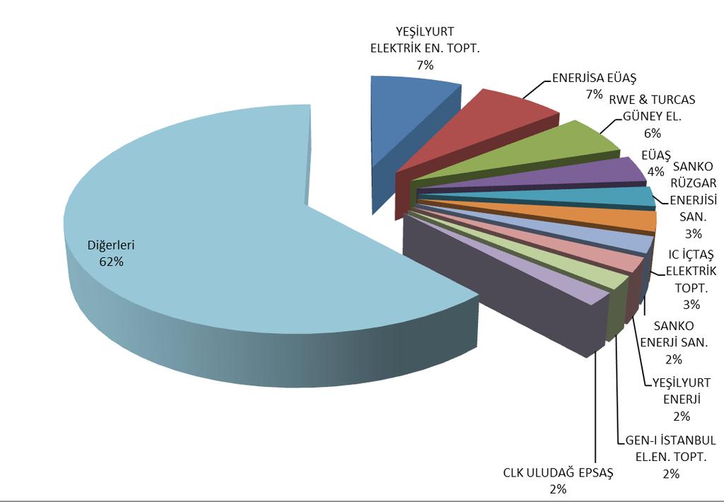 Miktarlarının Şirket Bazında Dağılımı ve İlk 10 Şirketin