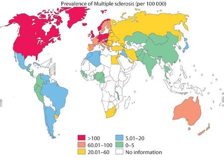 MS Epidemiyolojisi-Avrupa insidans prevelans İngiltere 2-5/100.000 115-219/100.000 İskandinav ülkeleri 2-5/100.000 54-130/100.
