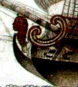 Resim 17: Aslan biçimli gemibaş figürü bulunan tek ambarlı kalyon tasviri (23) Surnâme-i Vahbi de nakkaş Levni tarafından çizilmiş olan bir başka kalyon