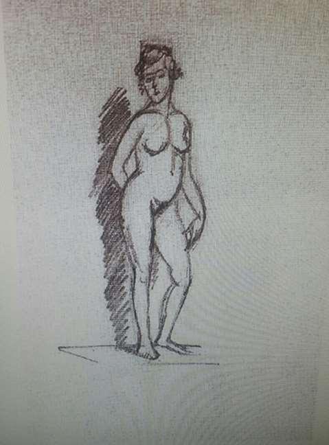 417 Resim 6: Hans Hofmann, Model, 1898, Kağıt üzerine karakalem,