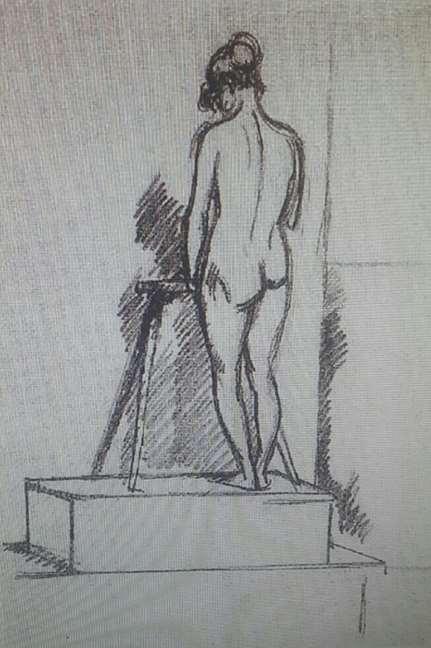 418 Resim 7: Hans Hofmann, Model, 1898, Kağıt üzerine karakalem,