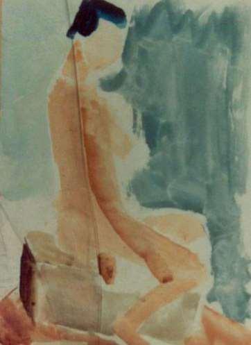 420 Resim 9: Zeki Kocamemi, Oturan Çıplak Etüdü, 1925, 28x20,5 cm.