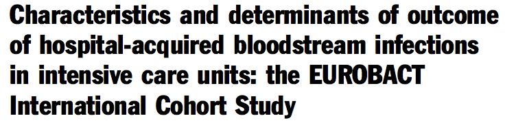 Yoğun bakım ünitelerinde hastaneden edinilen kan dolaşımı enfeksiyonlarının özellikleri ve sonuçlarını belirleyen faktörler: EUROBACT Uluslararsı Kohort Çalışma Amaç: Avrupa ve