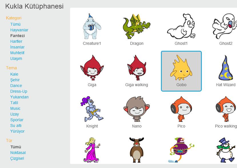 Scratch bize bir hikaye anlatmak için birçok seçenek sunar. Bu sefer de karakterlermizi konuşturacağız. 2.
