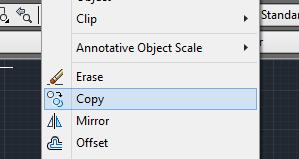 Kopyalama (Copy) Kopyalama (Copy) komutu seçili nesneleri bir alandan başka bir alana kopyalamanızı sağlamaktadır. Kopyalama (Copy) komutunu çalıştırmak için üç farklı yöntem vardır. 1.