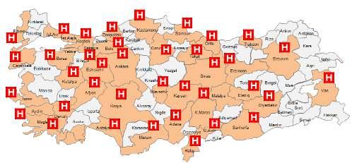 DEA lere erişim Tedavi ülkenin 39/81 ilinde mevcut Hastanelerin Bulunduğu 39 İl 58 Hastane