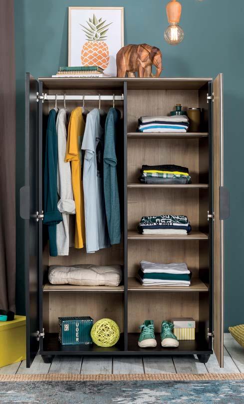 THE MOST COMPACT WARDROBE THAT FITS EVERYWHERE AND FITS EVERYTHING INSIDE The Compact Black Wardrobe is completely