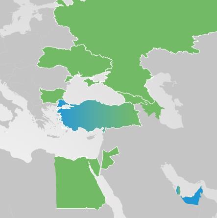 Operasyon Haritası Devam Eden Projeler Türkiye, Katar, Birleşik Arap Emirlikleri (Dubai, Abu Dhabi)