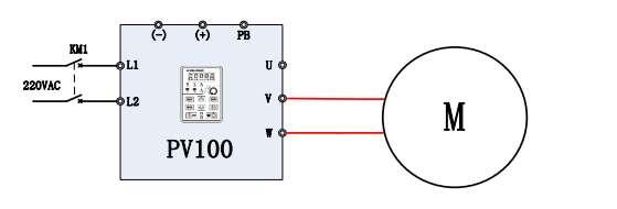 3 VFD ve motor arasındaki kablolama (kondansatör çıkarılabilir olmayan) Motordaki kondansatör çıkarılabilir