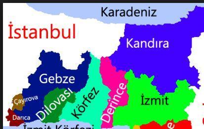 Harita 2 - Kocaeli'nin İlçelerinin Konumları Çanakkale ilinin ekonomisi tarıma dayanır. Sanâyi yeni yeni gelişmektedir. Turizm, balıkçılık ve ormancılığın ekonomideki yeri giderek artmaktadır.