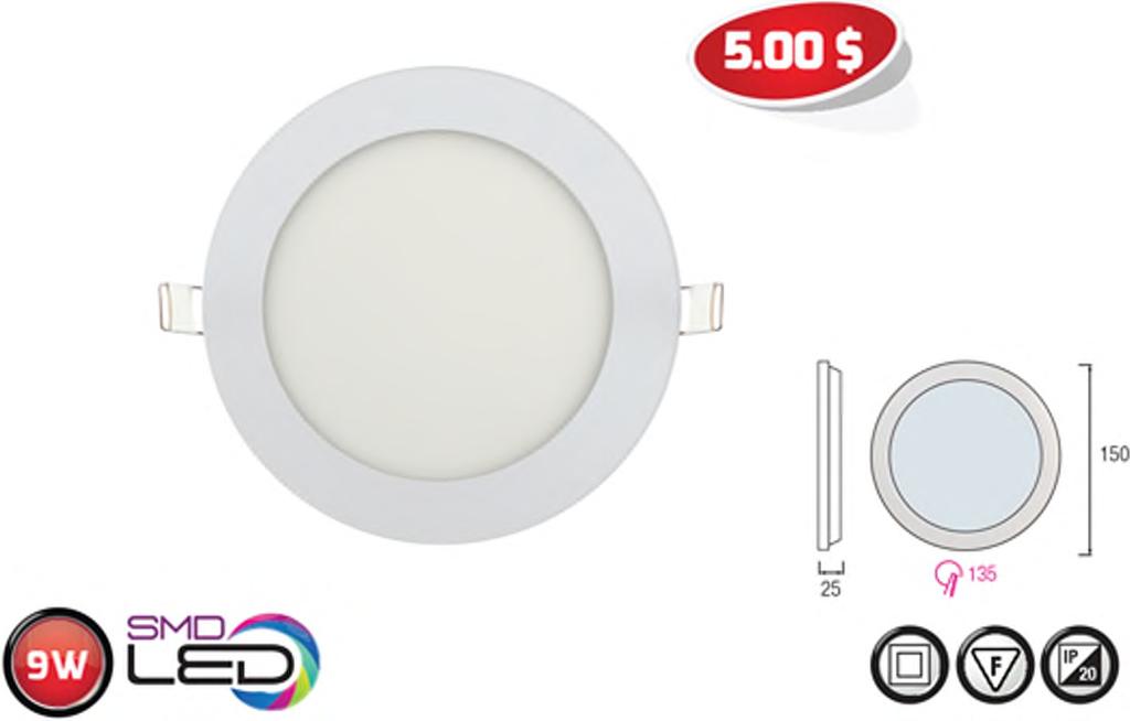 056-003-0009 9W, Beyaz, SMD LED, 2700K/6400K 40 5,00$