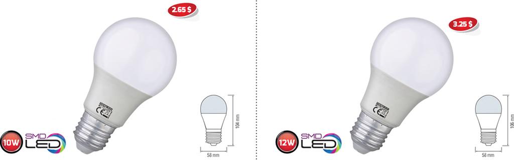 001-006-0012 12W, E27, SMD LED, 4200K/6400K 50 3,25$