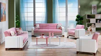 KANEPE - YATAK THREE SEAT SOFA - BED 73 KOLIN S SITTING GROUP / FISHBONE PINK -