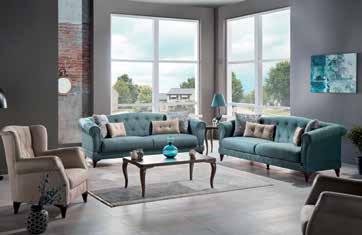 MAIN VOLGA SITTING GROUP / MELSON SEA GREEN - MELSON CREAM - EFES MAIN 14 Bellona Carpet & Accessories: Malpensa Coffeetable, Malpensa End Table Bellona Carpet &