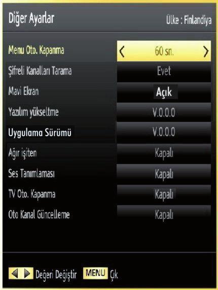 Diğer Ayarları Yapılandırma Genel yapılandırma tercihlerini görüntülemek için, Ayarlar menüsünde Diğer Ayarlar seçeneğini seçiniz ve OK tuşuna basınız.