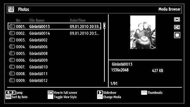 Play ( button): Plays all media fi les starting with the selected one. Lang (Play Preview): Displays selected file in a small preview screen. INFO: Changes fi lter options.