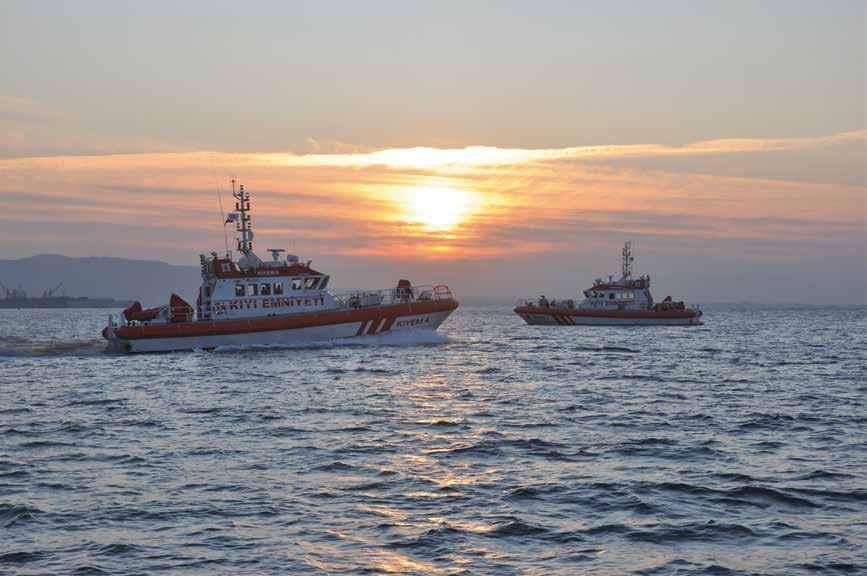 COASTAL SAFETY SEARCH AND RESCUE BOATS Full lenght 23,30 m Width 6,60 m Depth 3,90 Draft 2,20 Displacement 70 tons Type Speed Owner Class Search and Rescue Boat 27 Knots General Directorate of