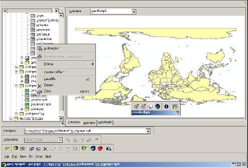 ArcCatalog Arayüzü, Standart Tool Bar MetaData Contents Panel: Verilere ait üç önemli