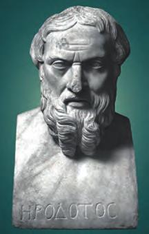 Tarihinde Yunanların yazıyı Fenikelilerden aldığını yazan Herodotos (İÖ499 - İÖ449). doğrusu da budur"der. [13] Kazıbilim bulguları da bunu kanıtlamıştır.