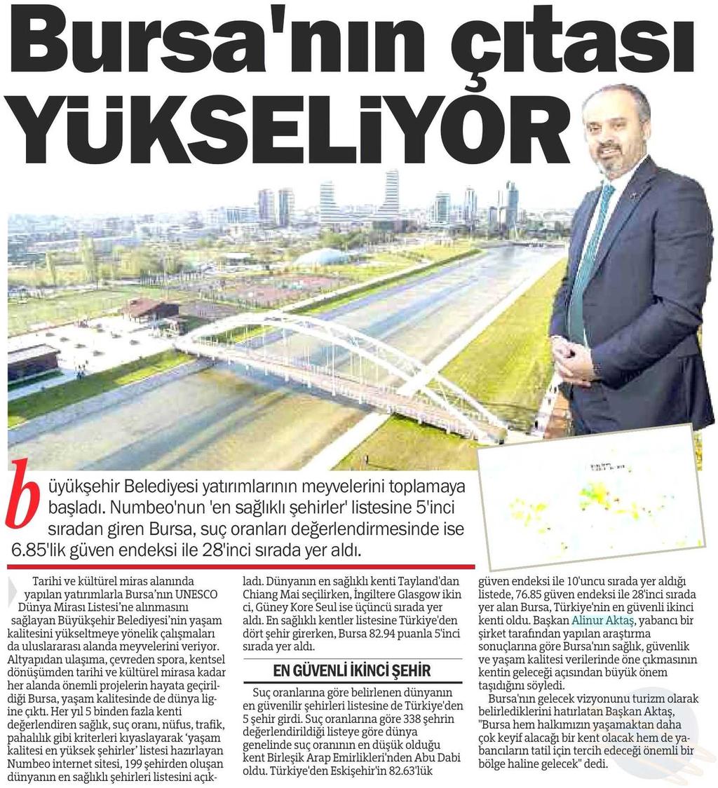 BURSA NIN ÇITASI YÜKSELIYOR Yayın Adı : Bursa